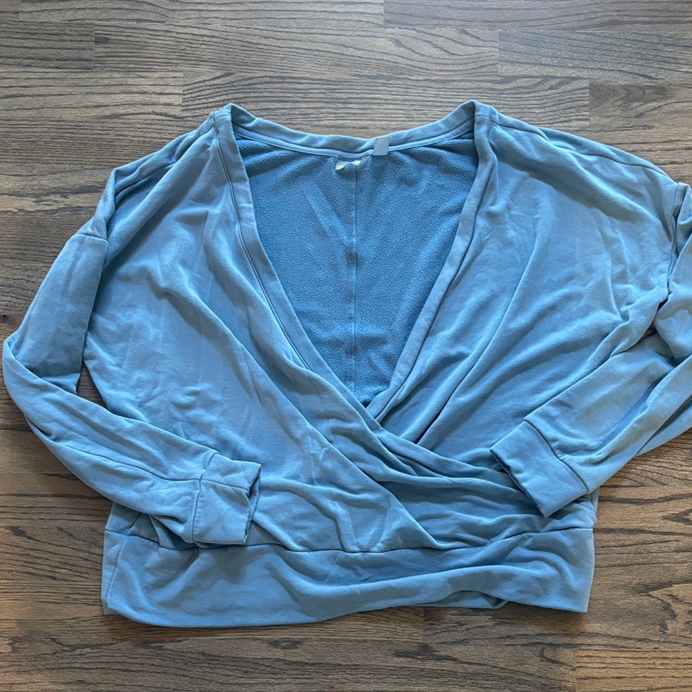 Zella Women's Soft Blue Wrap Blouse